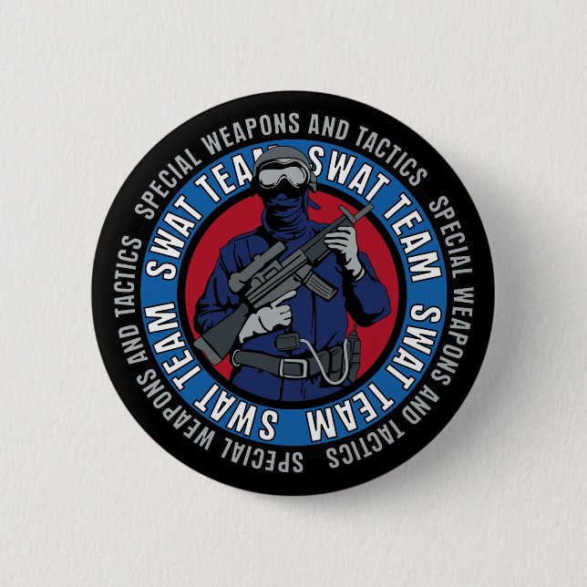 Swat Team 6 Cm Round Badge (Front)