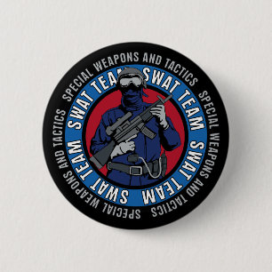 Swat Team 6 Cm Round Badge
