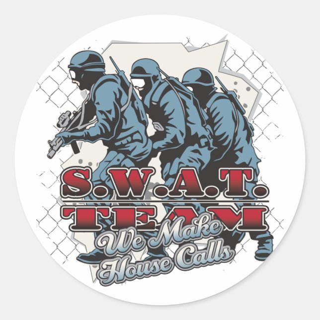 SWAT Team House Calls Classic Round Sticker (Front)