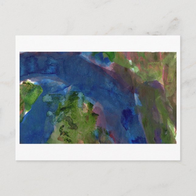 Swath of blue abstract postcard (Front)