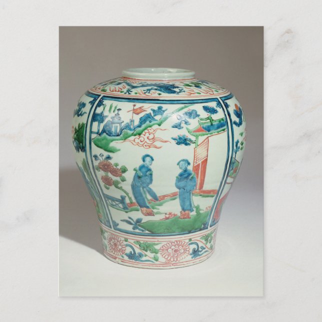Swatow polychrome oviform jar, late 16th century postcard (Front)