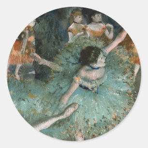Swaying Dancer, Dancer in Green   Edgar Degas Classic Round Sticker