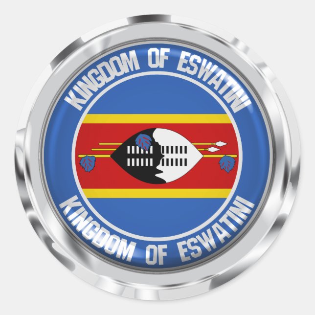 Swaziland ( Eswatini ) Round Emblem Classic Round Sticker (Front)