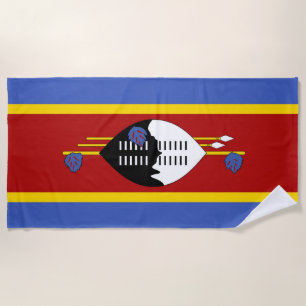 Swaziland flag beach towel