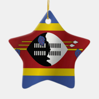 Swaziland flag ceramic tree decoration