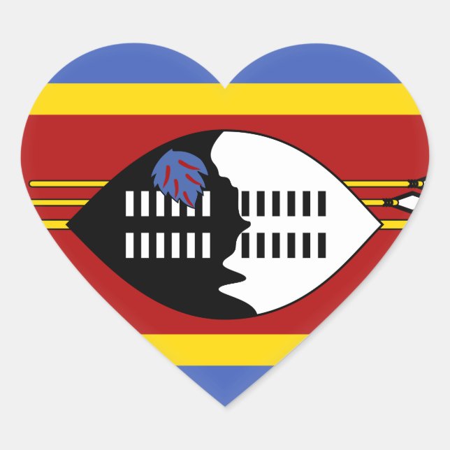 Swaziland Flag Heart Sticker (Front)