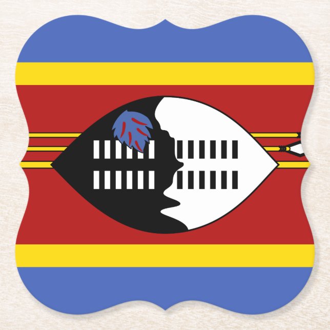 Swaziland Flag Paper Coaster (Front)