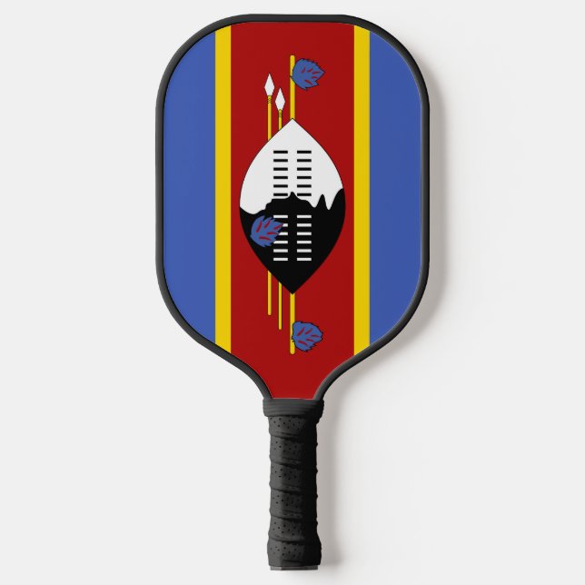 Swaziland flag pickleball paddle (Front)