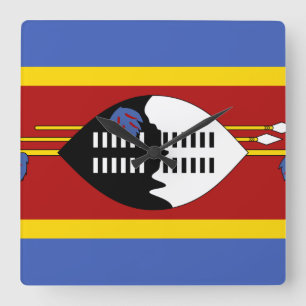 Swaziland Flag Square Wall Clock