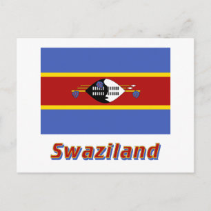 Swaziland Flag with Name Postcard