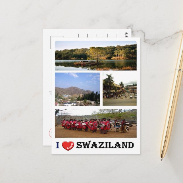 Swaziland - I Love - Postcard (Front/Back In Situ)