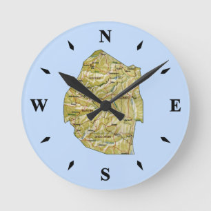 Swaziland Map Clock