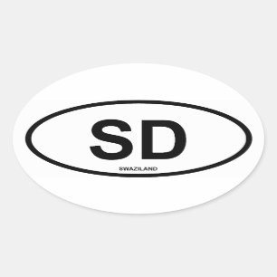 Swaziland "SD" Oval Sticker