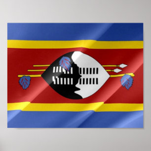 Swaziland - Waving Flag - Poster