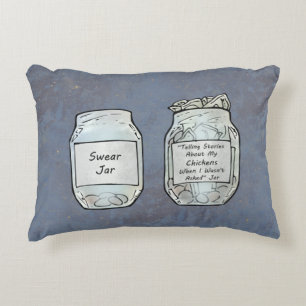 Swear Jar and Chicken Jar Decorative Cushion