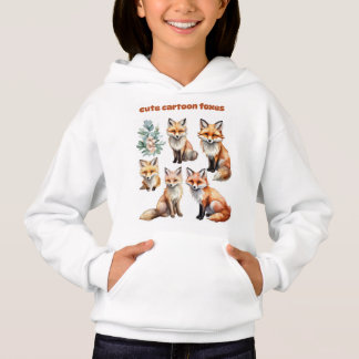 sweat-capuche cute cartoon foxes for kids