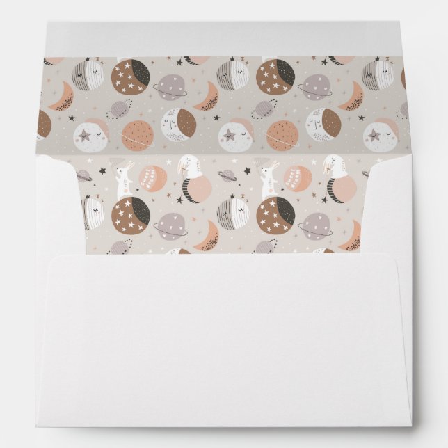 Sweat Dream Bunnies In Space Pattern Envelope (Back (Bottom))