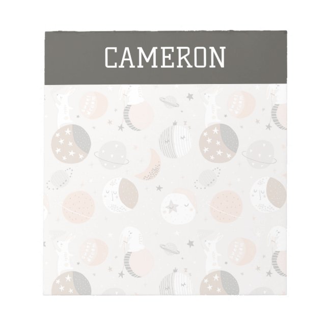 Sweat Dream Bunnies In Space Pattern Notepad (Front)