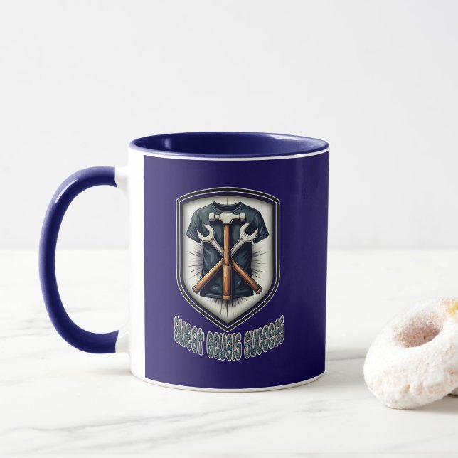 Sweat Equals Success Worker Design Mug (With Donut)