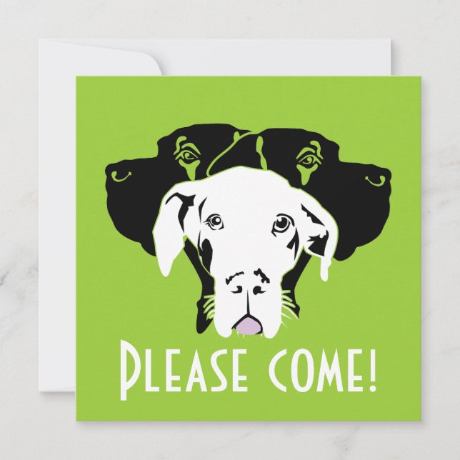 Sweat Great Dane Faces | Doggenhaus Invitation (Front)