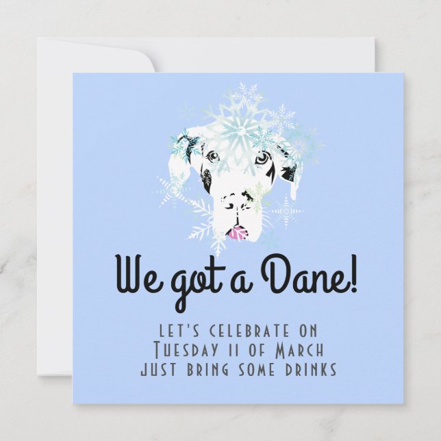 Sweat Great Dane Girl | Doggenhaus Invitation (Back)