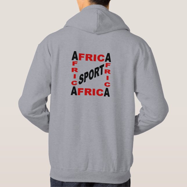 Sweat hood gray back man DESIGN AFRICA SPORT Hoodie (Back)