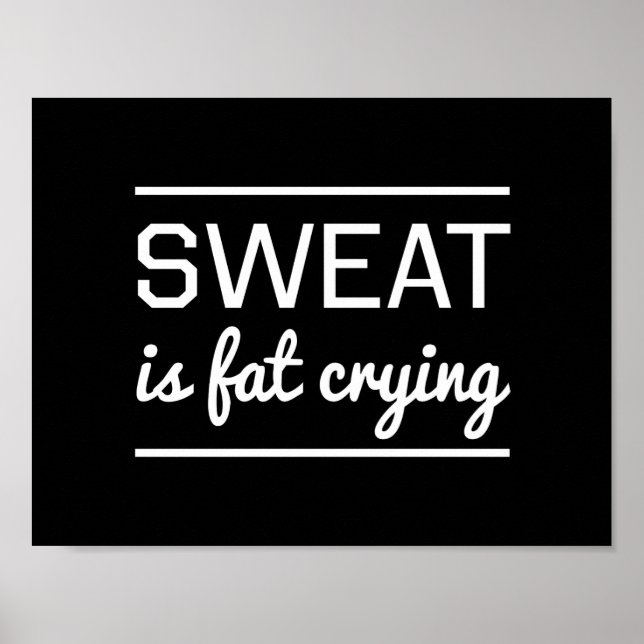 Sweat is Fat Crying Poster (Front)