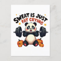 Sweat is Just Fat Crying Funny Panda Fitness Gym
