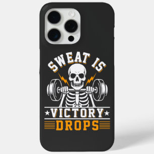 Sweat is Victory Drops White Fitness Gym Workout iPhone 15 Pro Max Case