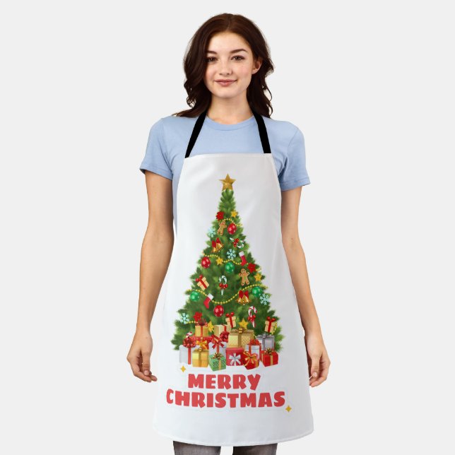 Sweat Merry And Bright Christmas Family Holiday    Apron (Worn)