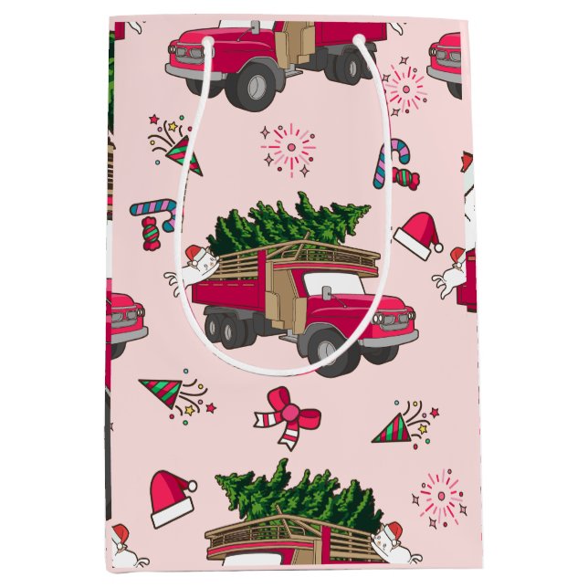 Sweat Merry and Bright Christmas Family Holiday Medium Gift Bag (Front)