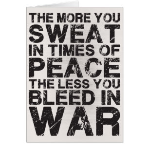 Sweat More In Peace, Bleed Less In War