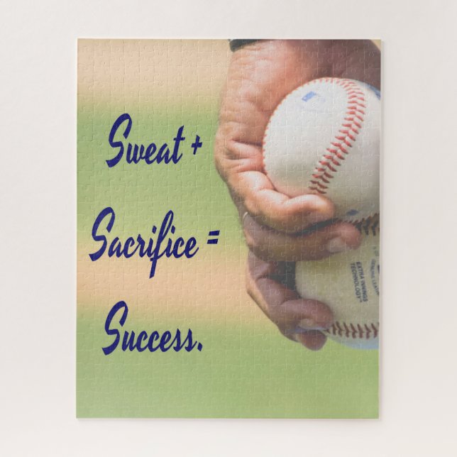 Sweat plus Sacrifice equals Success BASEBALL Jigsaw Puzzle (Vertical)