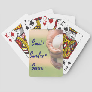 Sweat plus Sacrifice equals Success BASEBALL Playing Cards