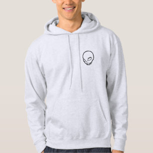 Sweat with hood with head gray alien clearly hoodie
