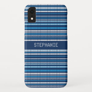 Sweater Blue White Stripe Christmas Personalised Case-Mate iPhone Case