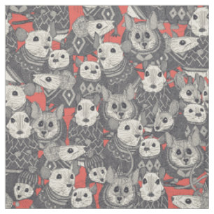 sweater mice coral red fabric