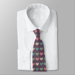Sweater Pattern Hearts Modern Valentine's Tie