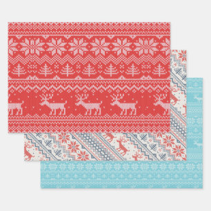 SWEATER PATTERN WRAPPING PAPER SHEET
