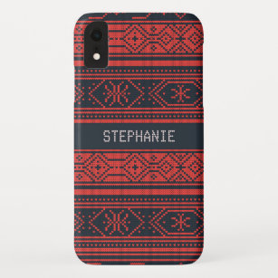 Sweater Red Black Pattern Christmas Personalised Case-Mate iPhone Case