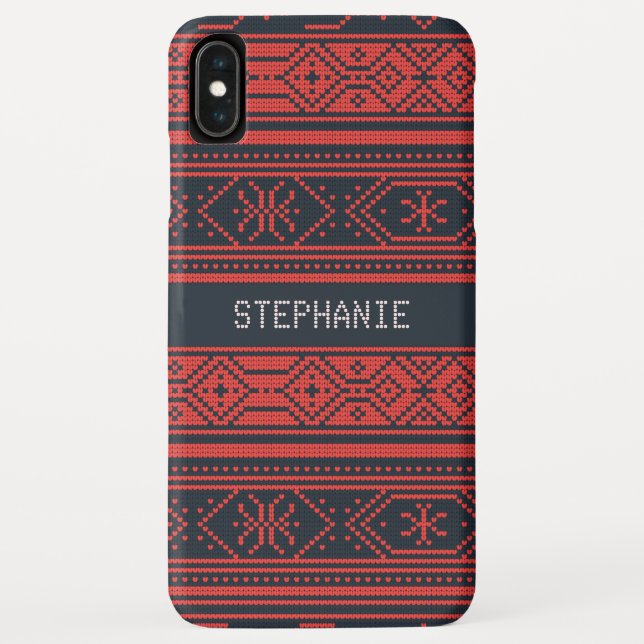 Sweater Red Black Pattern Christmas Personalised Case-Mate iPhone Case (Back)