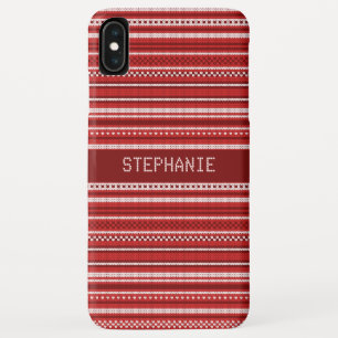 Sweater Red White Stripe Christmas Personalized iPhone XS Max Case