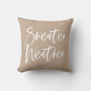 Sweater Weather Beige Holiday Cushion