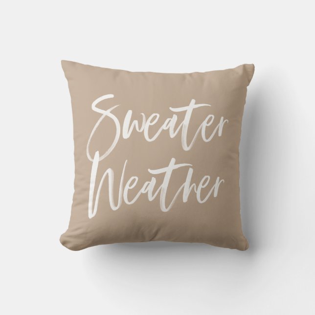 Sweater Weather | Beige Holiday Cushion (Front)