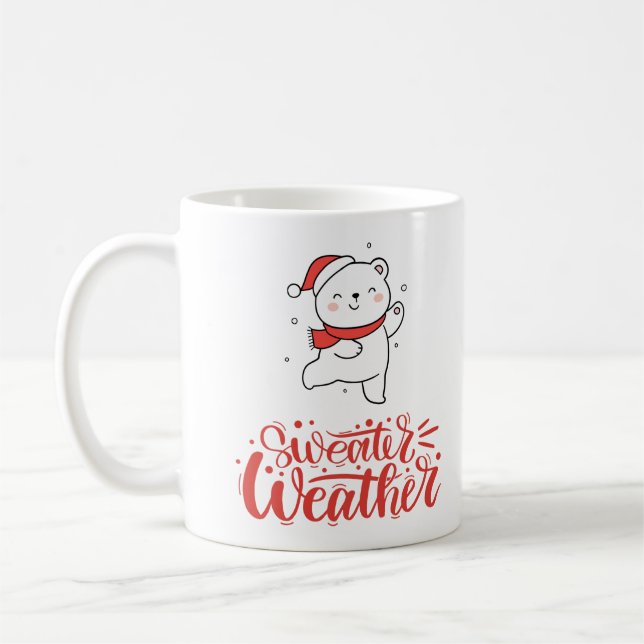 Sweater Weather, Christmas Holiday Coffee Mug (Left)