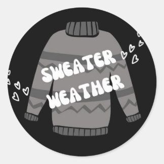 Sweater Weather Classic Round Sticker