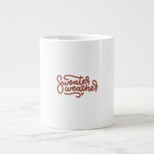 Sweater Weather Club Fall Quote Large Coffee Mug