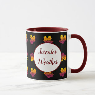 Sweater Weather Fall Leaves Autumn Seasonal Mug