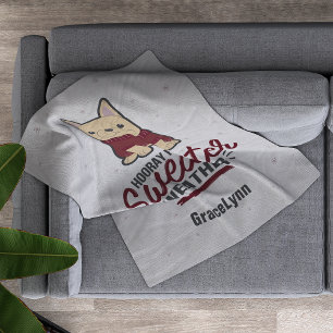 Sweater Weather French Bulldog Fleece Blanket