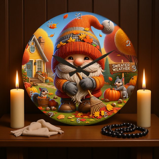 Sweater Weather Gnome Large Clock (Creator Uploaded)